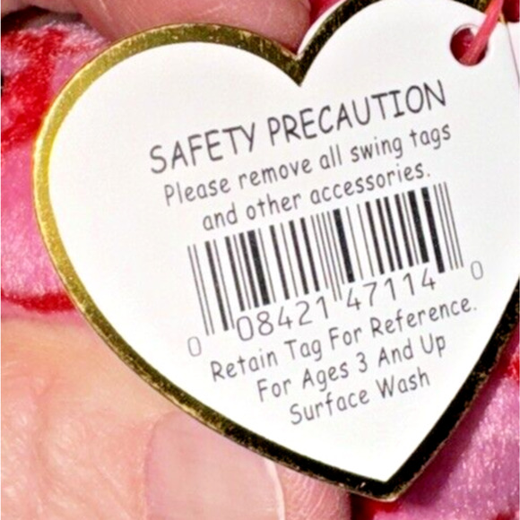 Ty Beanie Babies Hallmark Heartley Valentine's Day Bear Hearts Stuffed Plush - Picture 11 of 12